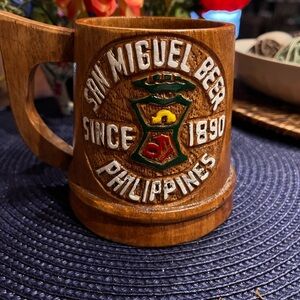 San Miguel Beer Wooden Mug